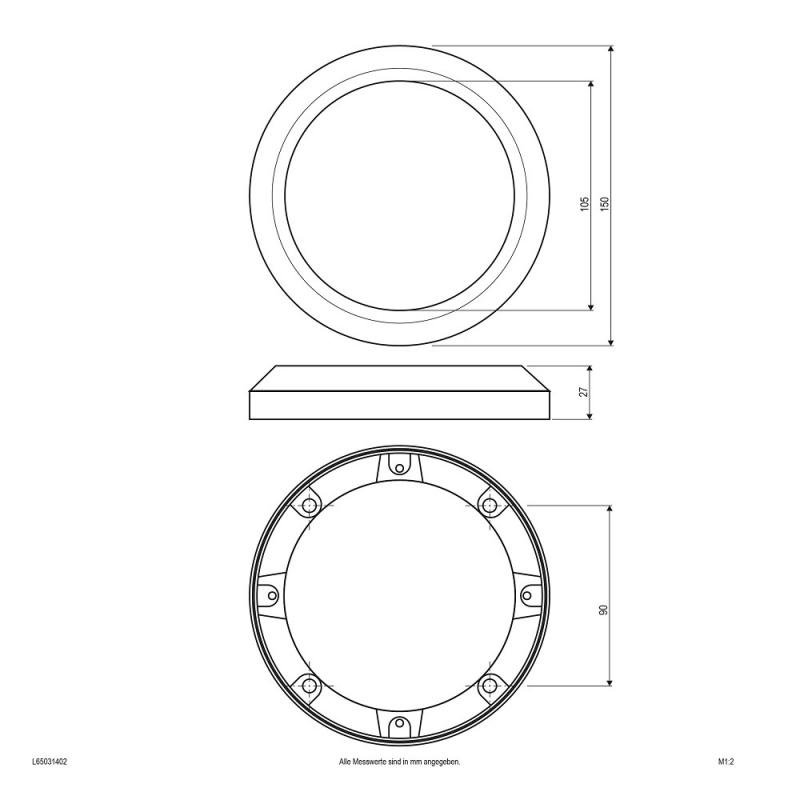 Graue runde EVN LED Wandleuchte für Innen & Außen IP65