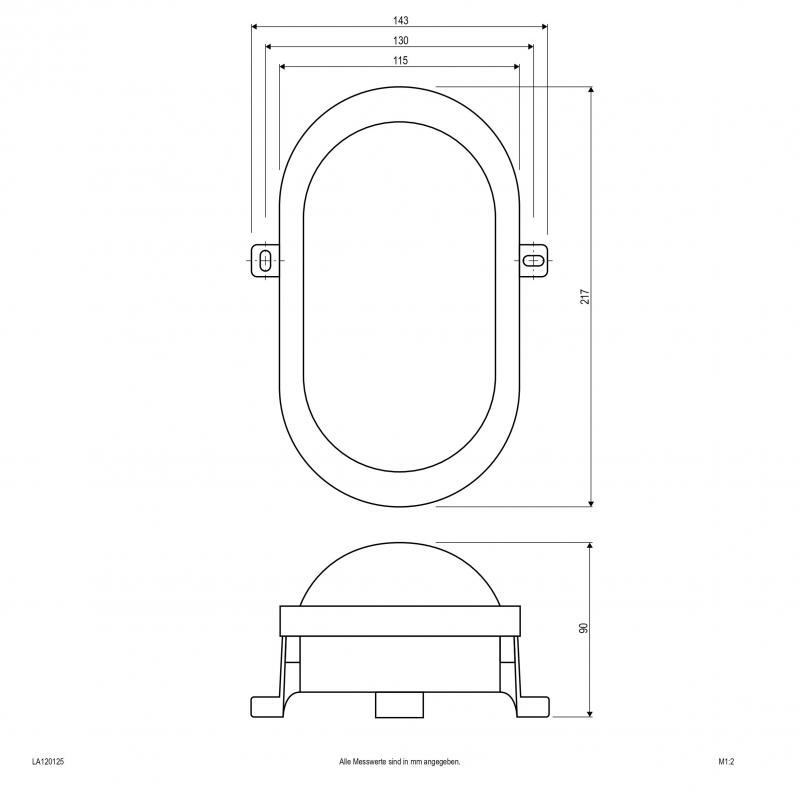 EVN Ovale LED-Anbauleuchte, IP54 LA120125