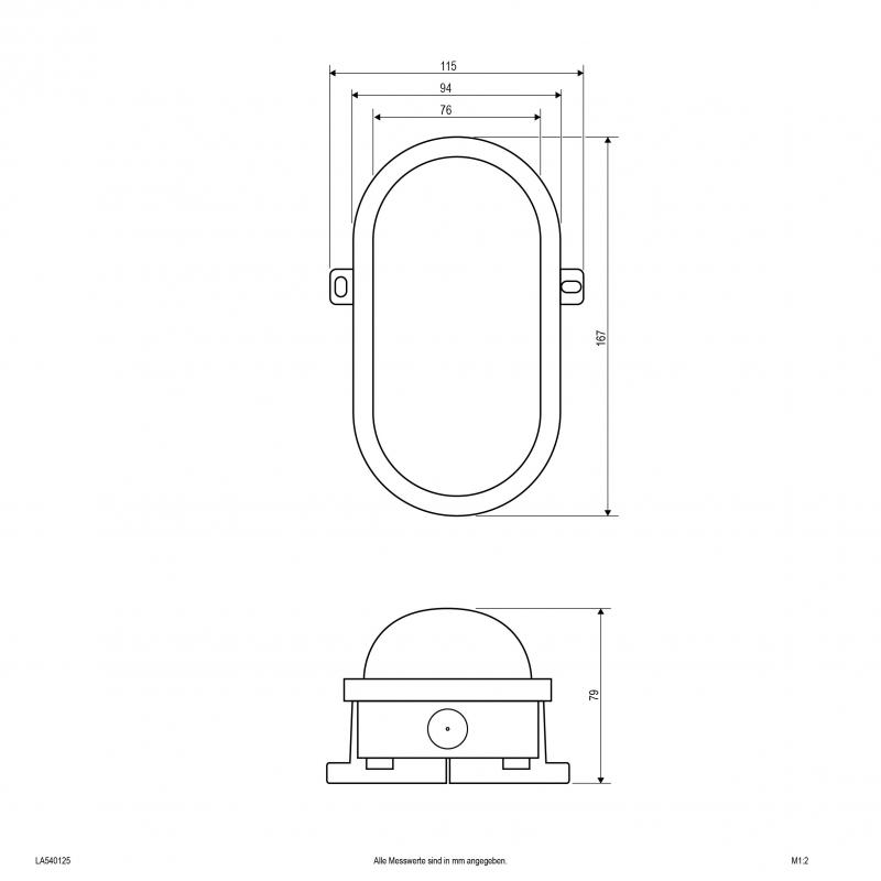 EVN Ovale LED-Anbauleuchte, IP54 LA540125