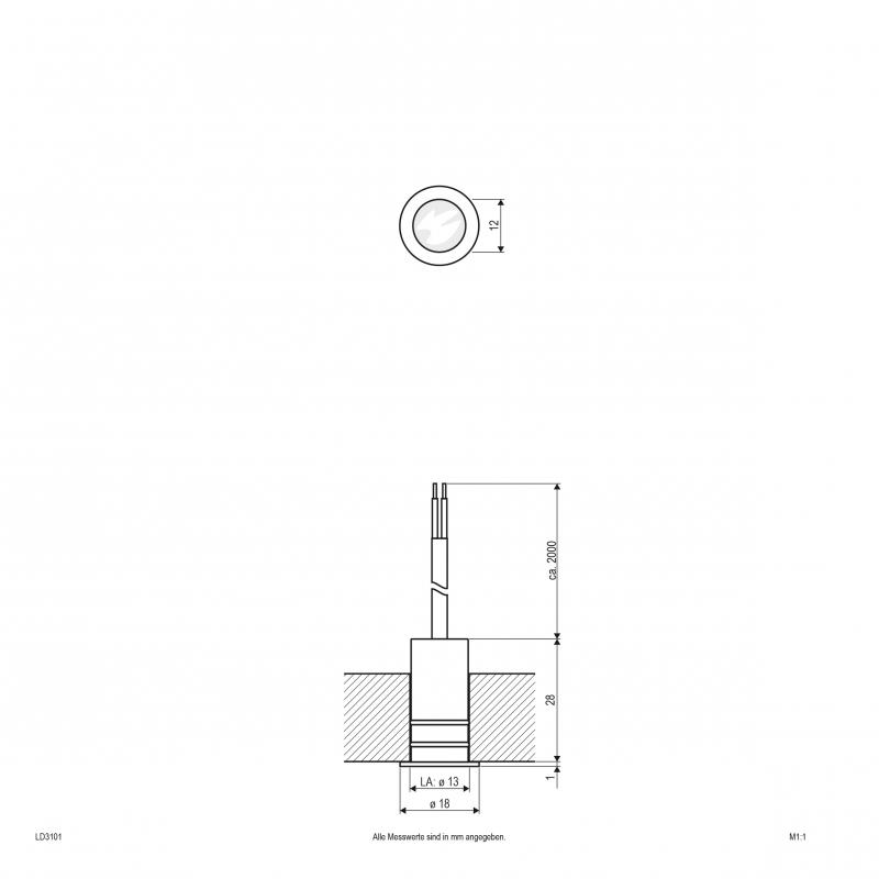 EVN LED-Lichtpunkt für Innen und Außen, IP68 LD3101