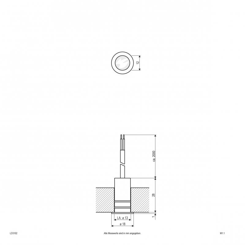 EVN LED-Lichtpunkt für Innen und Außen, IP68 LD3102