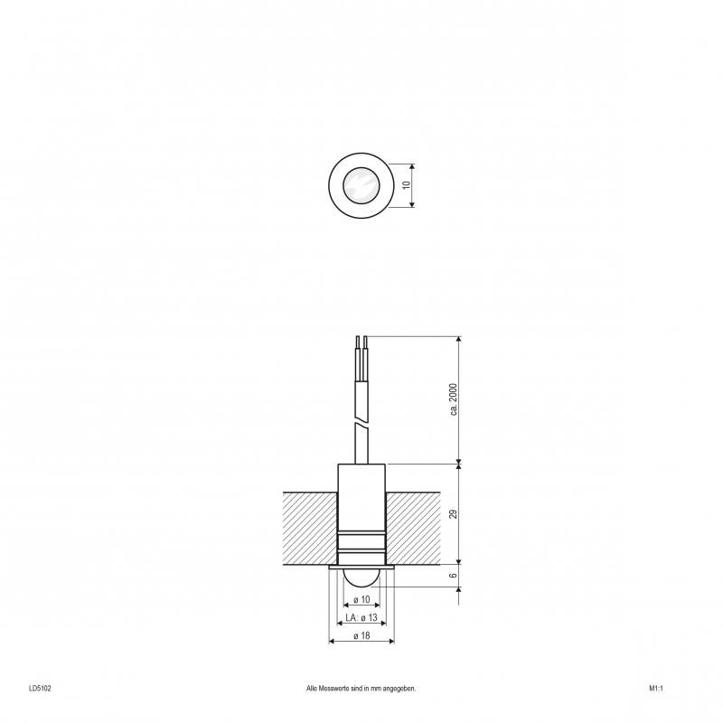 EVN LED-Lichtpunkt für Innen und Außen, IP68 LD5102