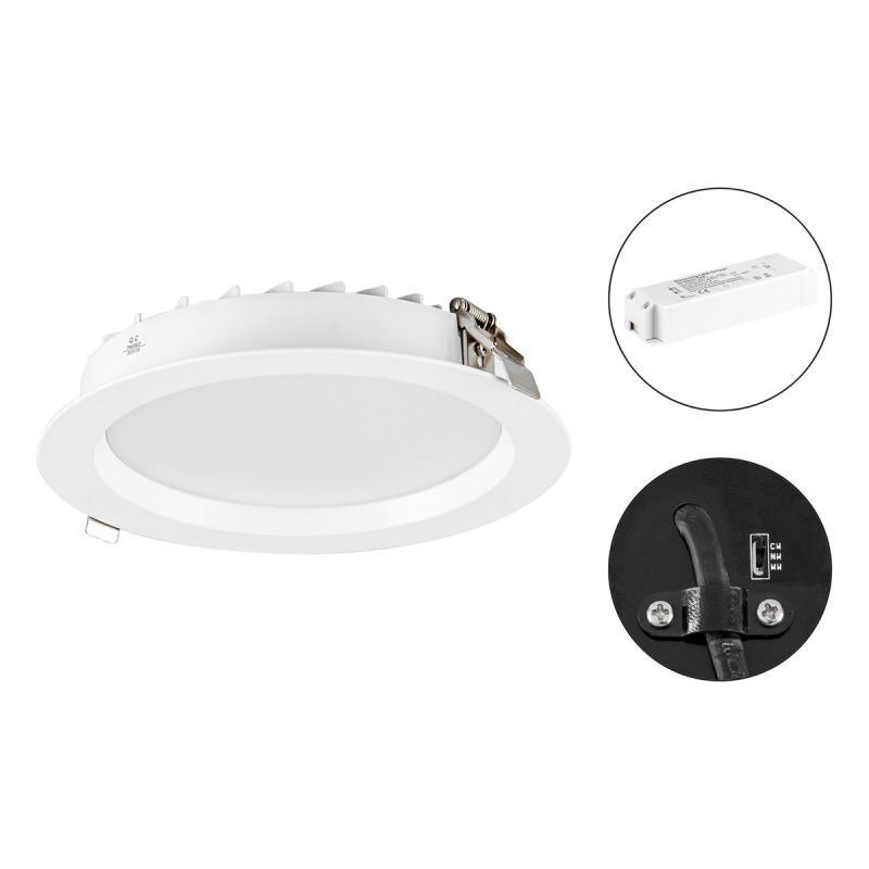 EVN LED Deckeneinbauleuchte LD54350125 | 35 W | 3500–3800 lm | 3000–5700 K | DALI/DALI-2 | Zentralbatterie geeignet | Ø 228 mm | Einbaudurchmesser 200 mm