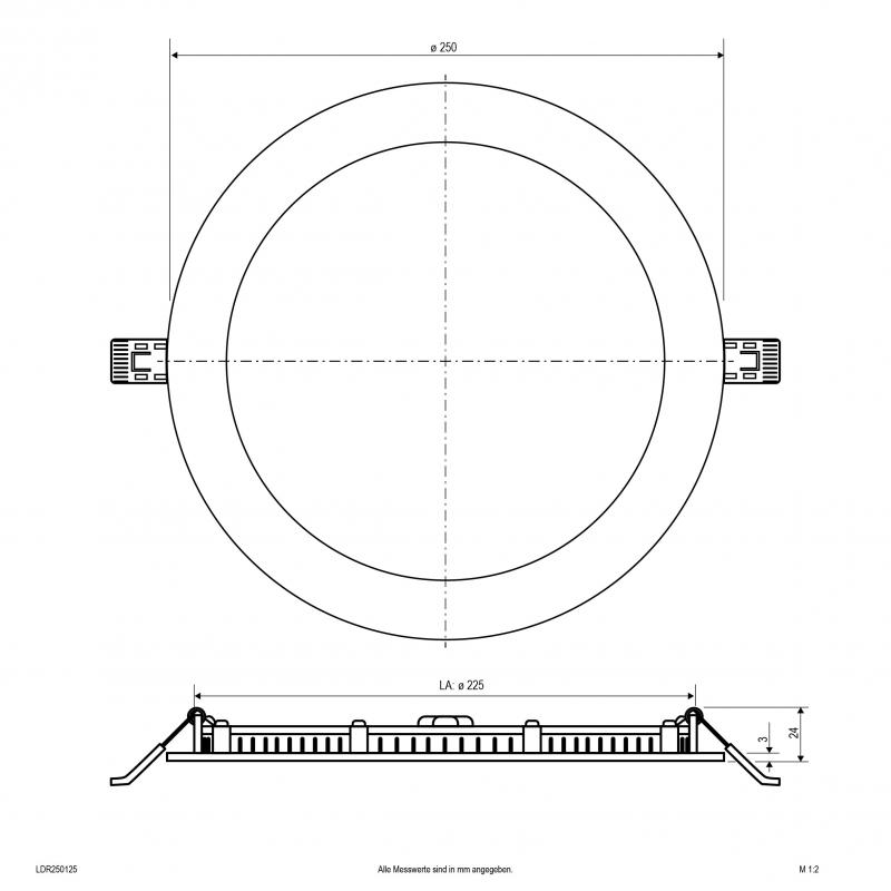 EVN LED Einbaupanel LDR250125