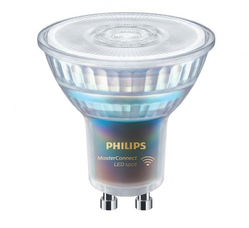 Philips GU10 MASTER Connect LED Spot IA 4,7W wie 50W universalweißes Licht 36° dimmbar Bluetooth / ZigBee steuerbar 90Ra, EEK: F (Spektrum: A bis G)
