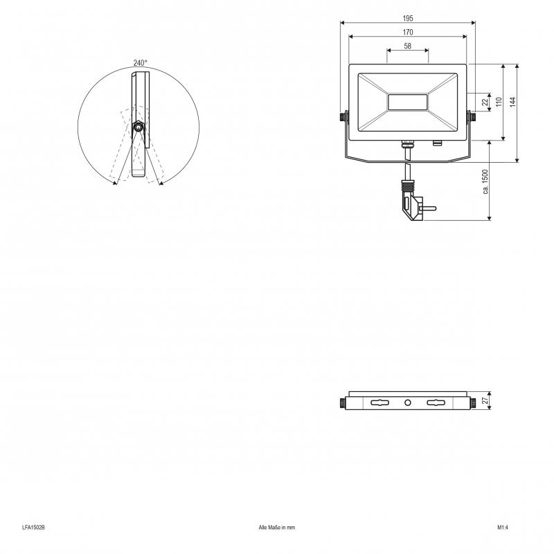 EVN LED Wallpainter, IP65 LFA1502B