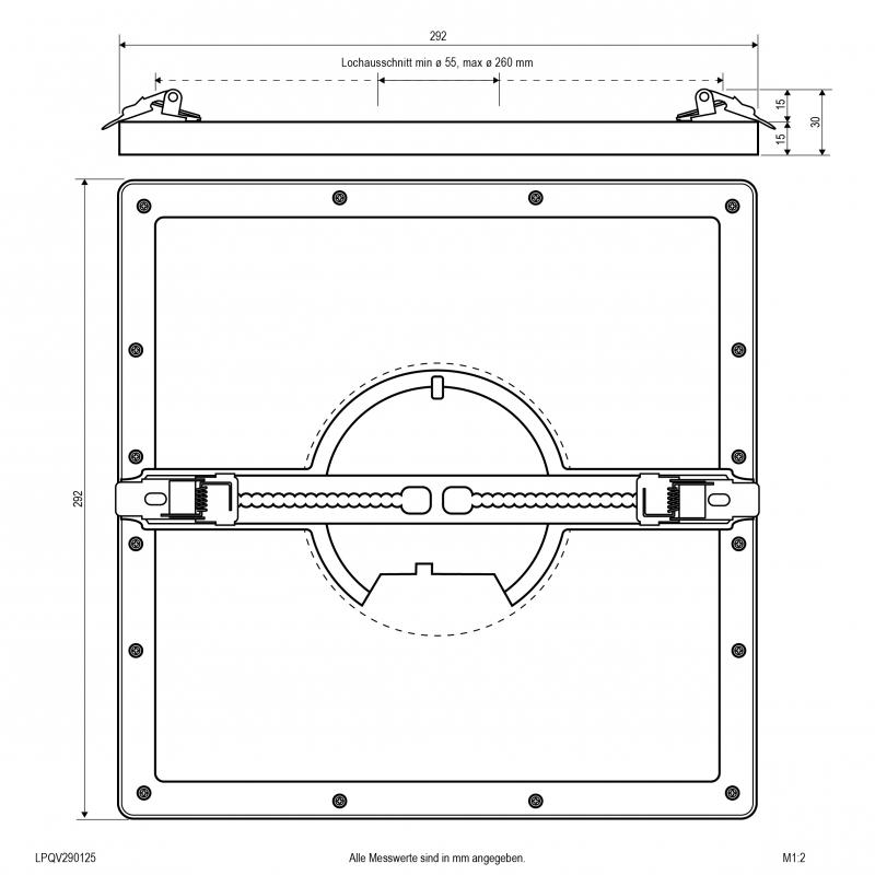 EVN LED Panel mit verstellbarem Lochausschnitt LPQV290125