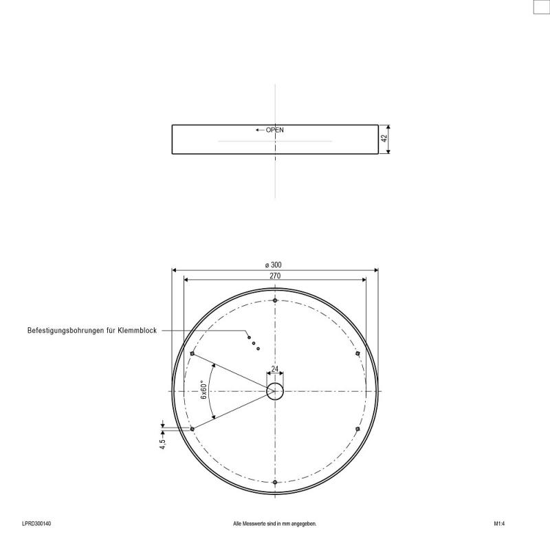 EVN Helle dimmbare LED-Deckenleuchte rund weiß IP20 30W 4000K neutralweißes Licht 2500lm