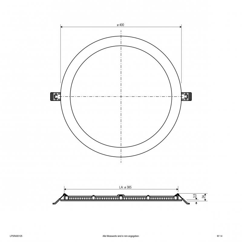 EVN LED Einbaupanel, schaltbar LPSR400125