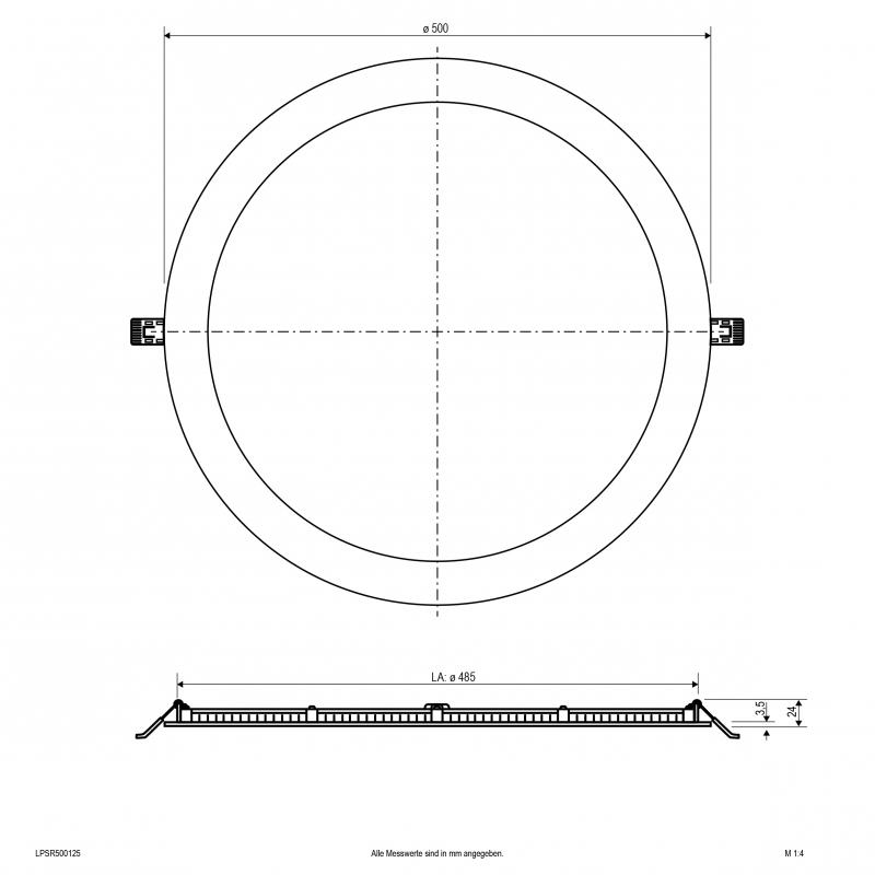 EVN LED Einbaupanel, schaltbar LPSR500125