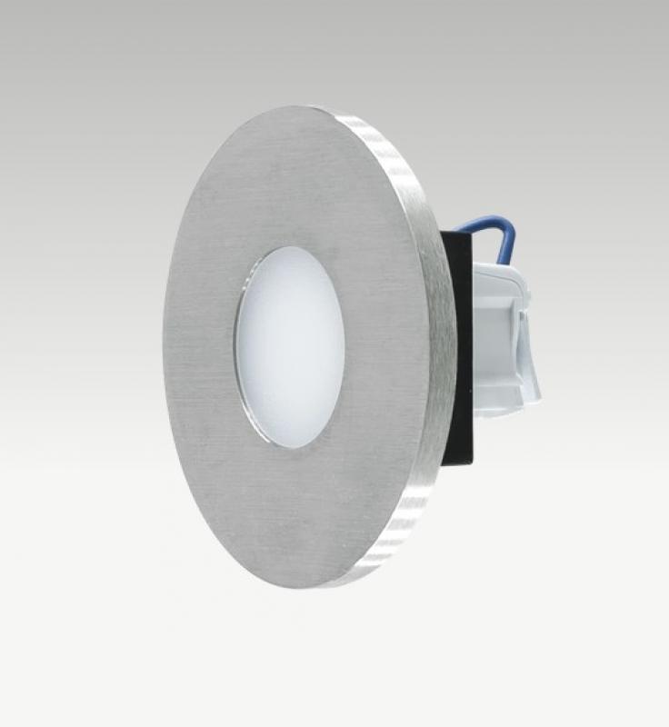 EVN LR01802 LQ-Serie LED Wandeinbauleuchte 1,8W 3000K Edelstahl IP44 55lm Einbaudurchmesser 55mm