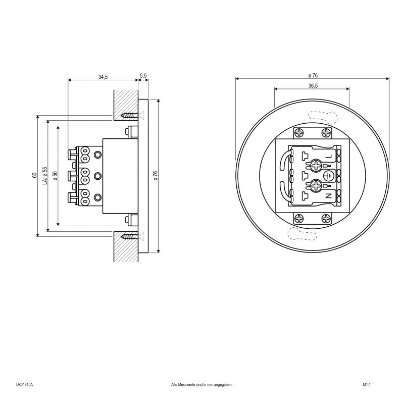 EVN LED Wandeinbauleuchte, IP44 LR01840A