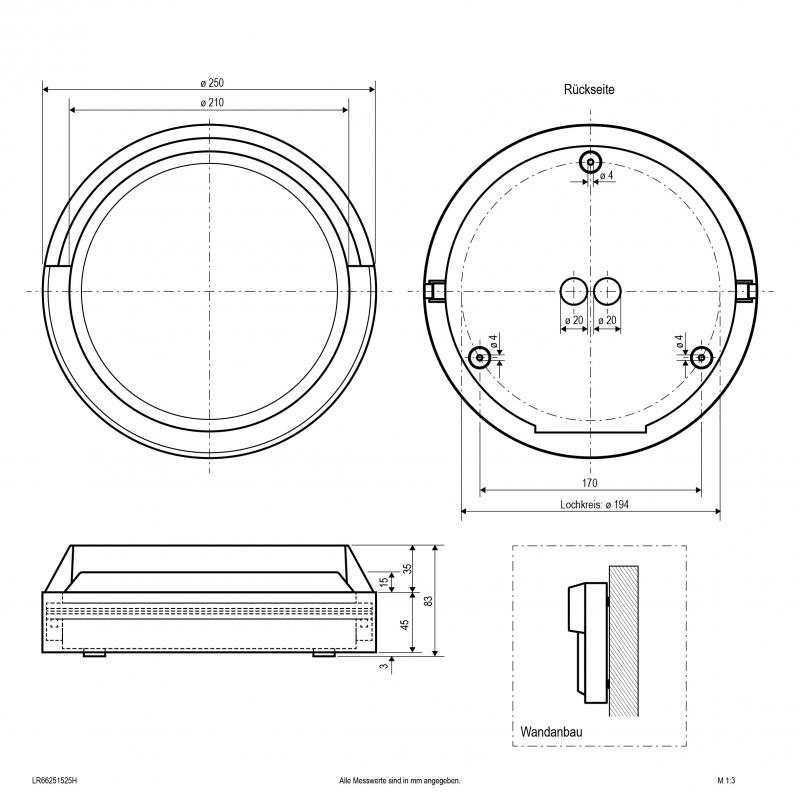 EVN LED Anbauleuchte aus Aluminium LR66251525H