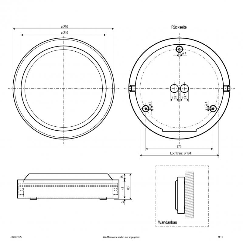 EVN LED Anbauleuchte aus Aluminium LR66251525