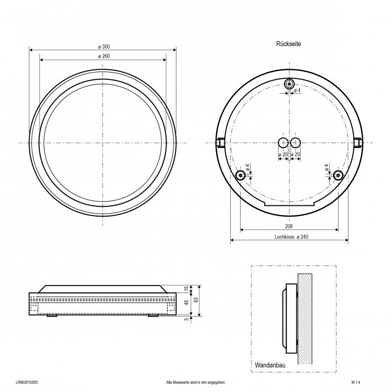 EVN LED Anbauleuchte aus Aluminium LR66301525D