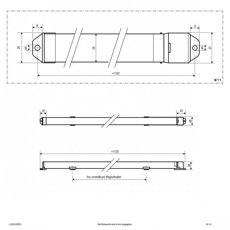 EVN LED-Sanierungseinsatz- Ersatz für T5 1,2m, DALI LUD5122002