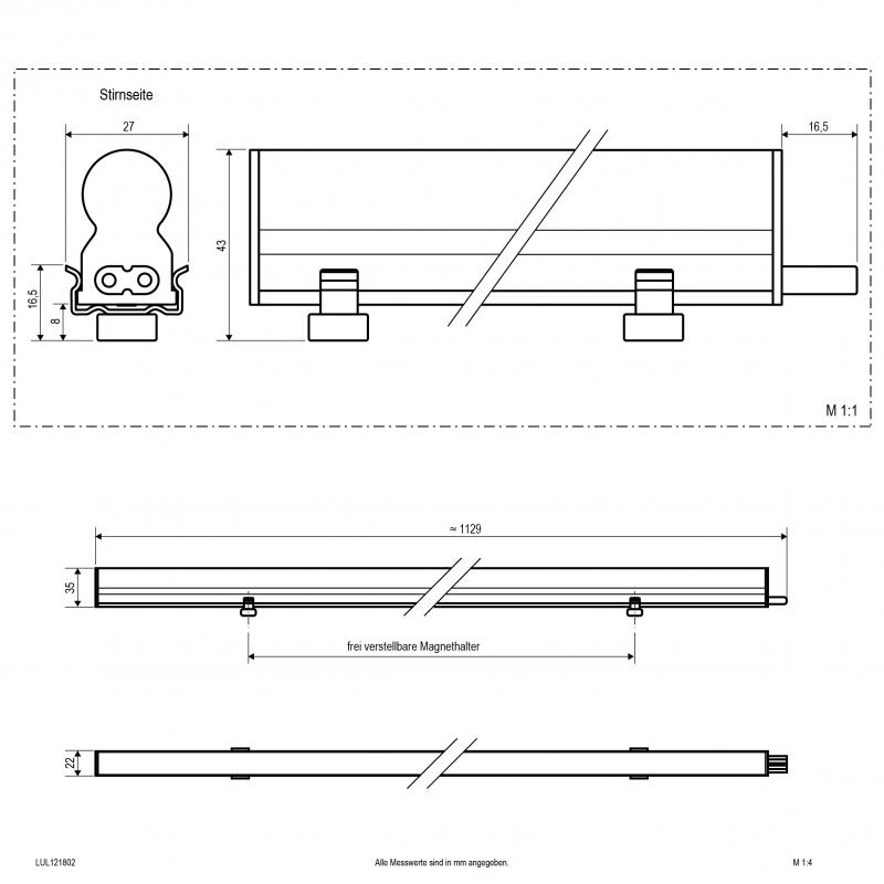 EVN LED-Deckenanbauleuchte - 1129mm LUL121802