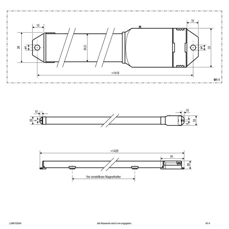 150cm EVN LED-Sanierungseinsatz - Ersatz für T5 - 220-240V/AC IP20 - 24/30W - 4000K - 4320/5400lm - schaltbar
