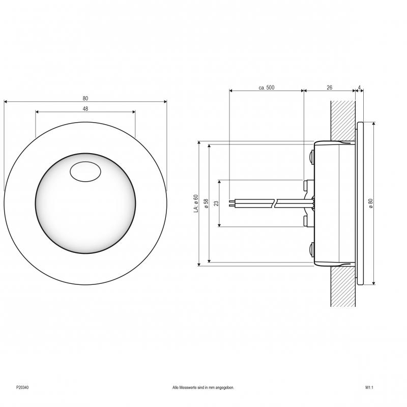 EVN LED Wandeinbauleuchte, IP44 P20340