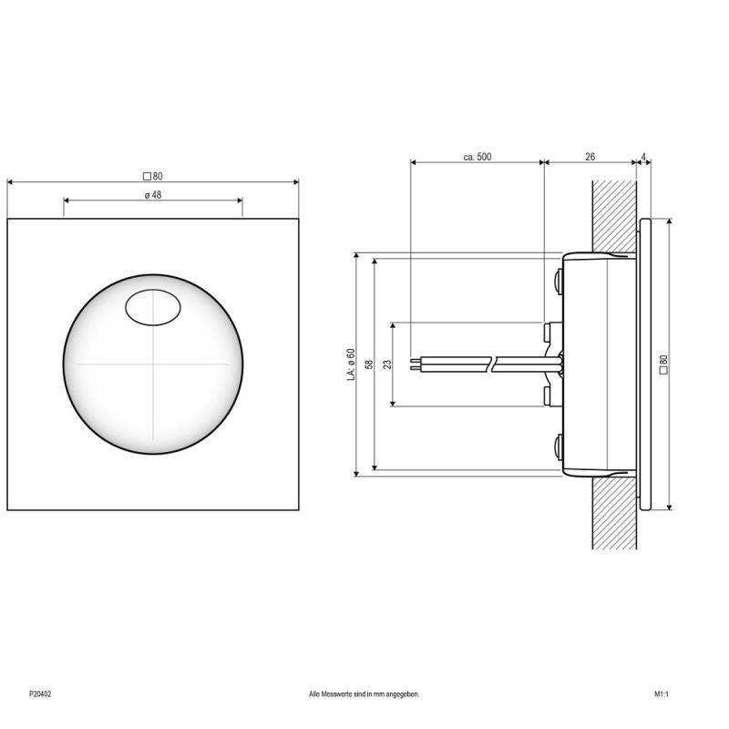 EVN LED Wand Einbaustrahler warmweißes Licht feuchtraumgeeignet in weiß IP54 2W 3000K EinbauØ60