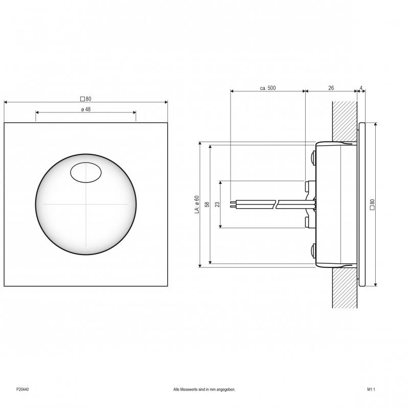 EVN LED Wandeinbauleuchte, IP44 P20440