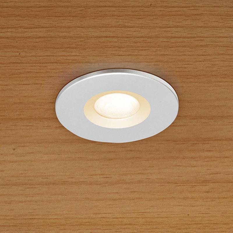 EVN P-LED Decken-Einbaustrahler mit warmweißem Licht rund Alu IP20 12V/DC 3W 3000K EinbauØ30