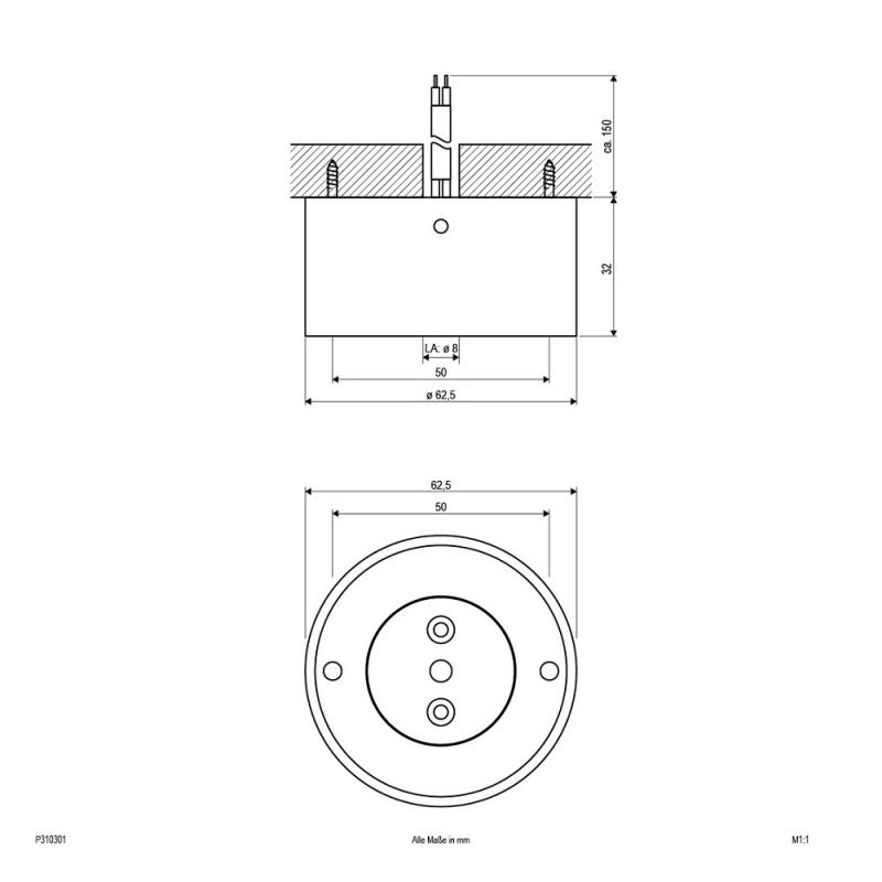 EVN P-LED Deckenanbauleuchte rund silber IP20 5W 5000K kaltweißes Licht