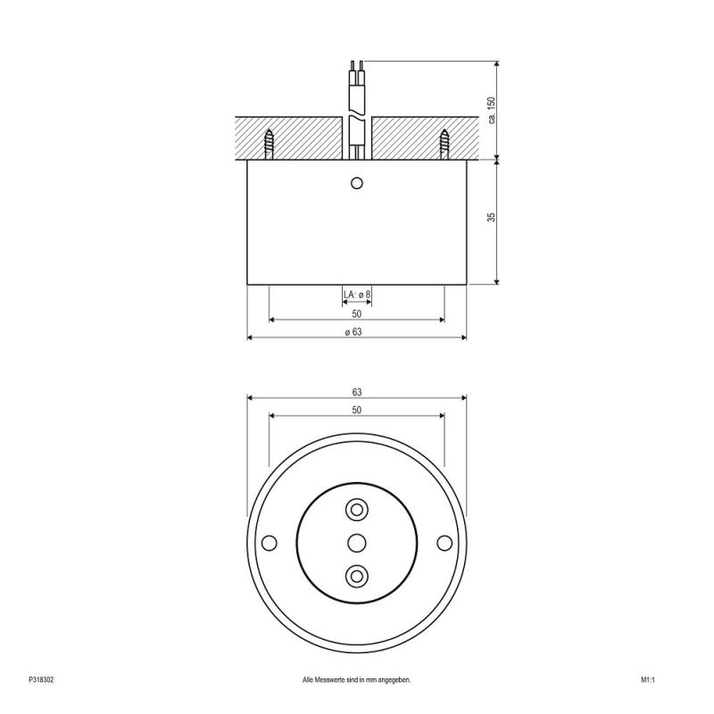 EVN P-LED Deckenanbauleuchte rund weiß IP20 5W 3000K 280lm