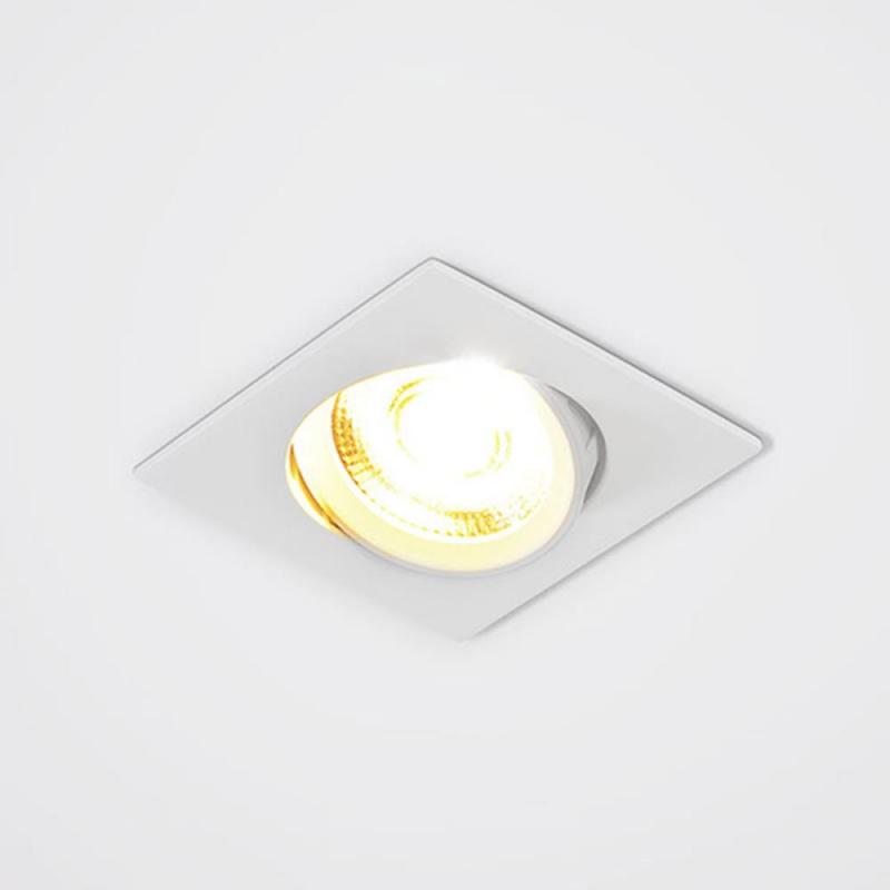 EVN LED Decken-Einbaustrahler warmweißes Licht quad. schwenkbar weiß IP20 6W 3000K inkl. Netzgerät  EinbauØ68