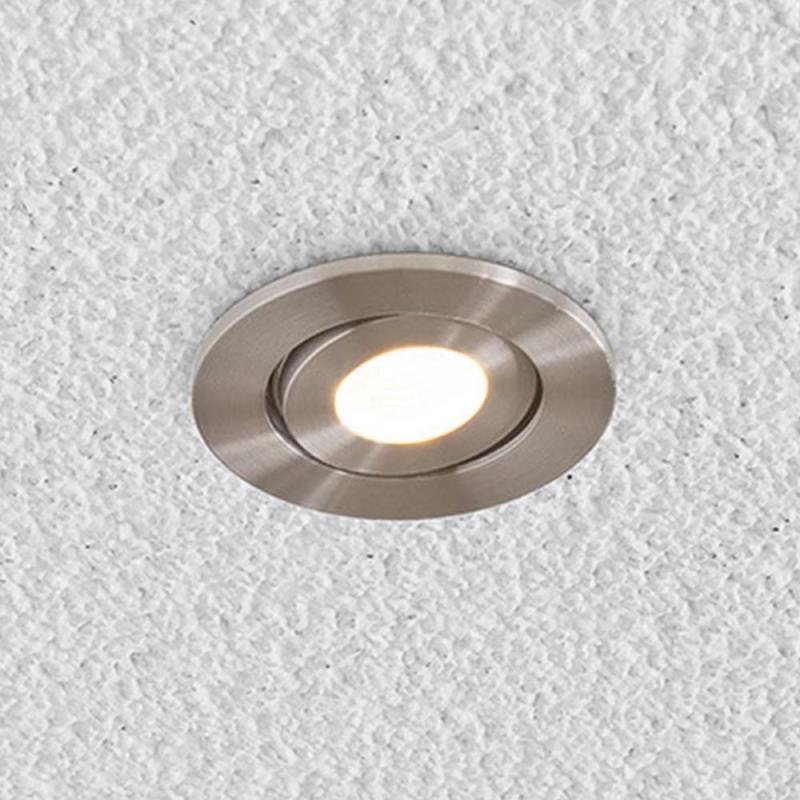EVN LED Decken-Einbaustrahler mit warmweißem Licht dimmbar feuchtraumgeeignet rund schwenkbar IP44 3W 3000K EinbauØ50