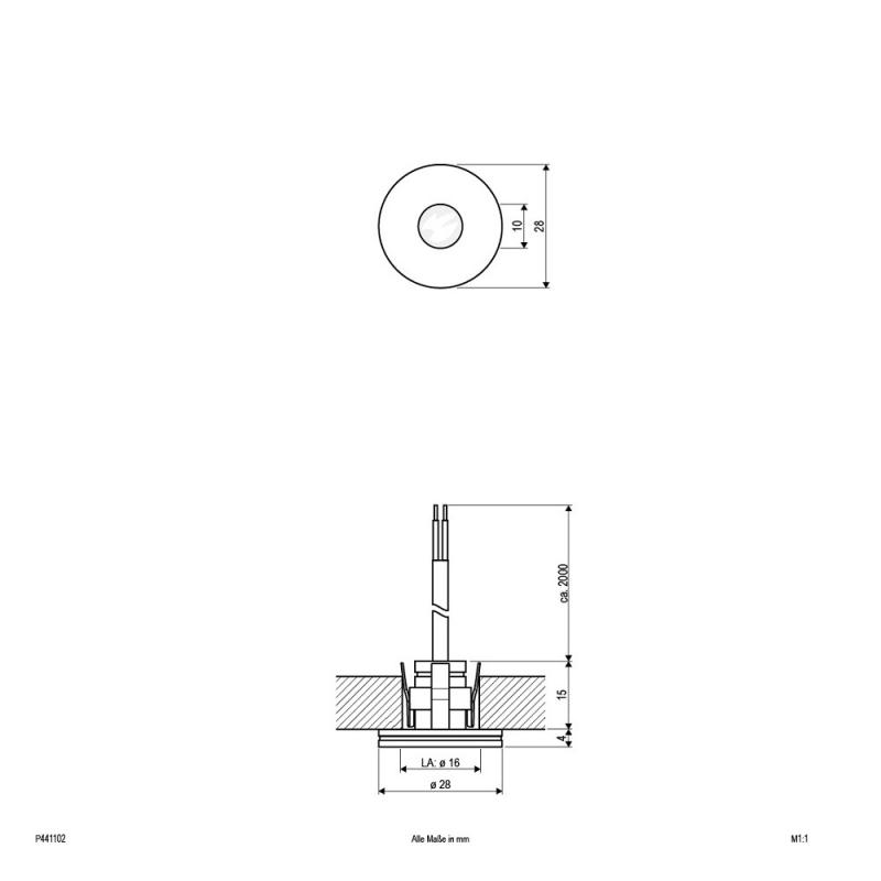 EVN LED Wand-/Deckeneinbau Einbaustrahler warmweißes Licht dimmbar feuchtraumgeeignet IP44 1W 3000K EinbauØ16