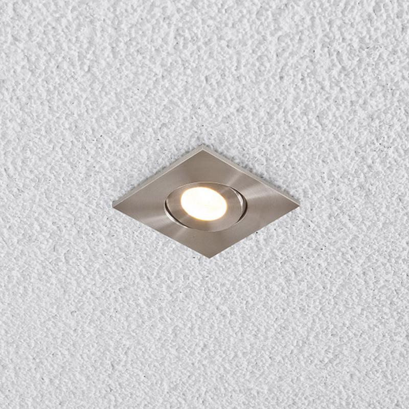EVN P-LED Decken-Einbaustrahler mit warmweißem Licht feuchtraumgeeignet quad. schwenkbar EDS IP44 3W 3000K EinbauØ50