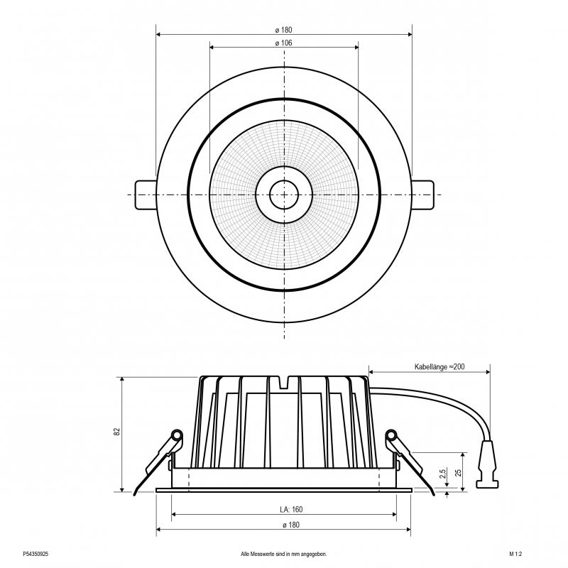 EVN LED Deckenleuchte, schwenkbar mit Netzgerät P54350925