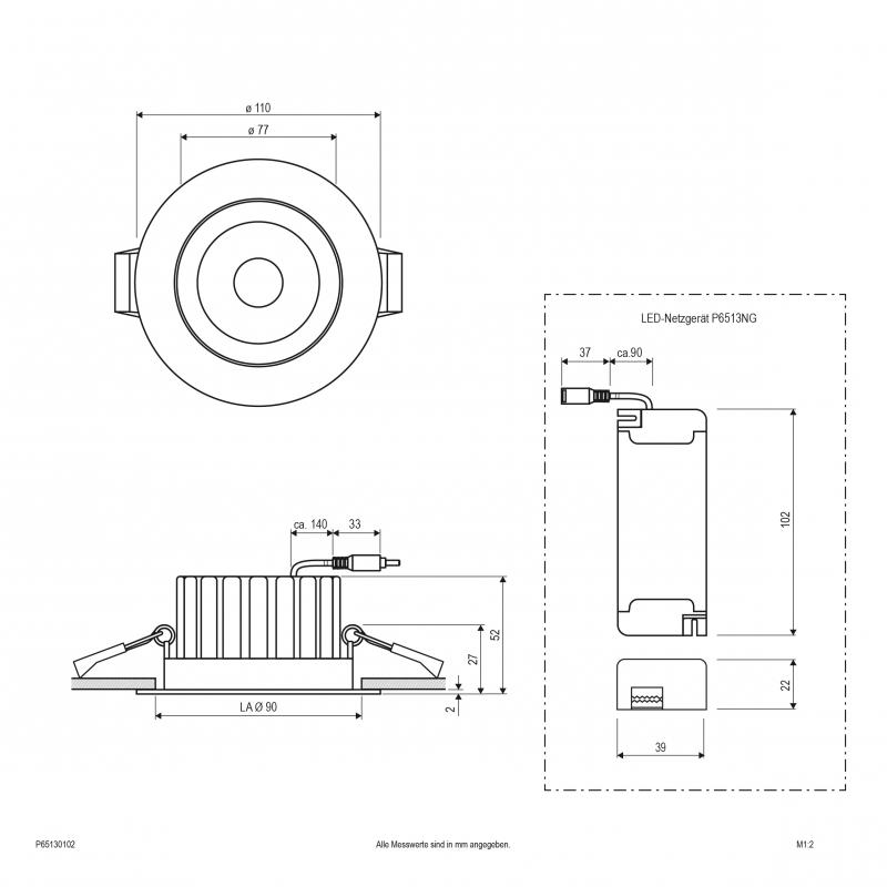 EVN LED Downlight schwenkbar, dimmbar, IP65 P65130102