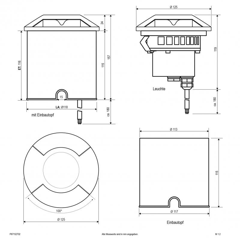 EVN LED Bodeneinbauleuchte, 2-facher Lichtaustritt P67152702