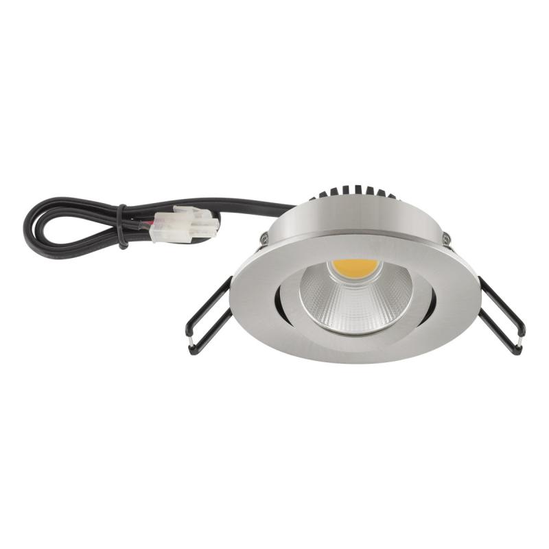 EVN LED Decken-Einbaustrahler mit warmweißem Licht dimmbar rund schwenkbar IP20 3W 3000K 300lm 90Ra EinbauØ68