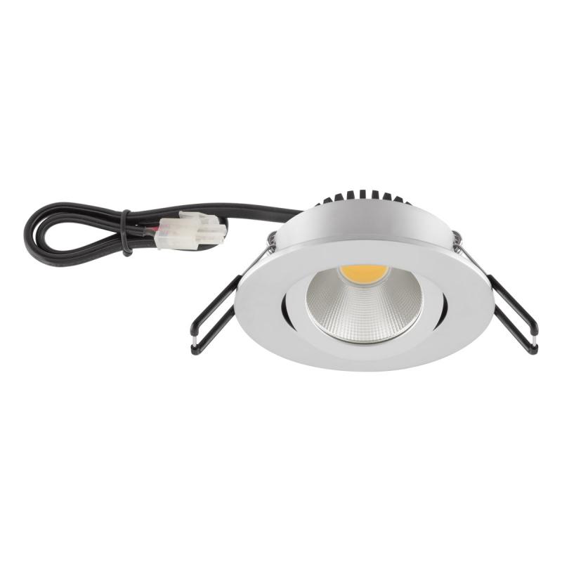 EVN LED Decken-Einbaustrahler mit neutralweißem Lichtr und schwenkbar chrom matt IP20 6W 4000K 683lm 90Ra EinbauØ68