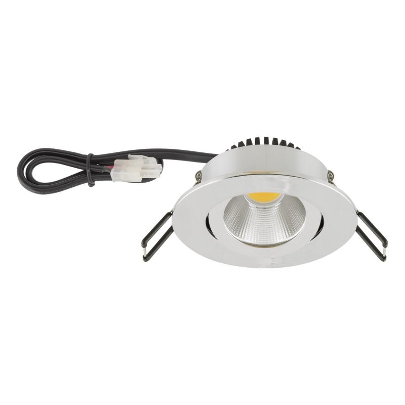 EVN P-LED Decken-Einbauleuchte mit warmweißem Licht dimmbar rund schwenkbar chrom IP20 8.4W 2700K 960lm 90Ra EinbauØ68