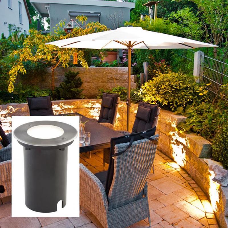 EVN LED Bodeneinbauleuchte mit universalweißem leistungsstarkem Licht rund IP67 11W 4000K