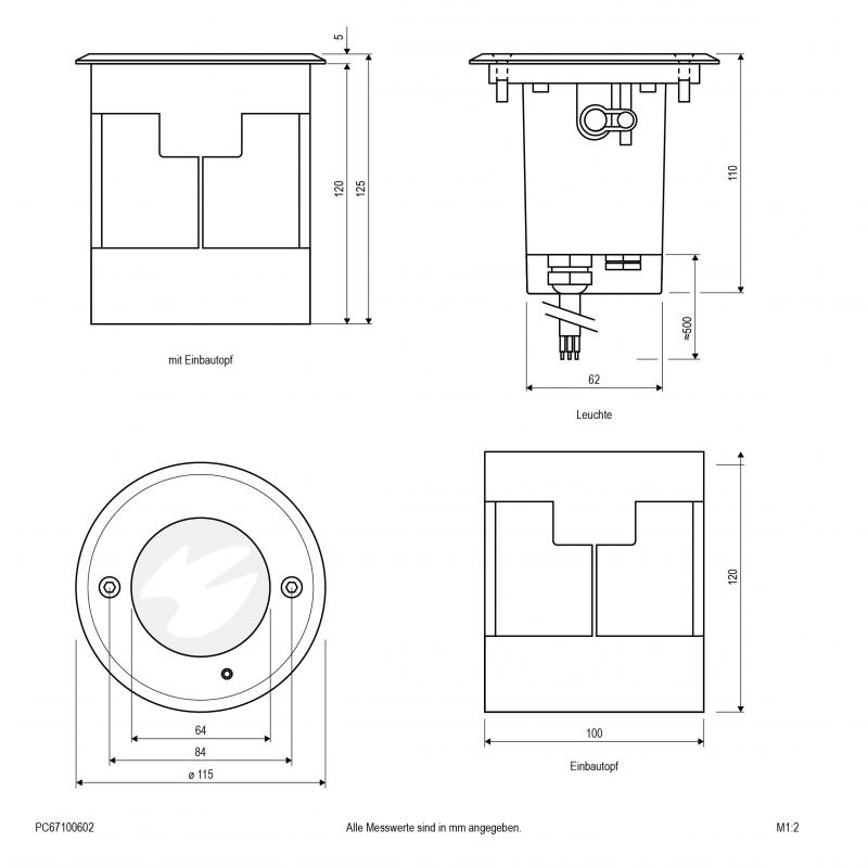EVN LED Bodeneinbauleuchte, IP67 mit Justierschraube PC67100602