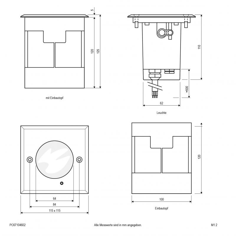 EVN LED Bodeneinbauleuchte, IP67 mit Justierschraube PC67104602