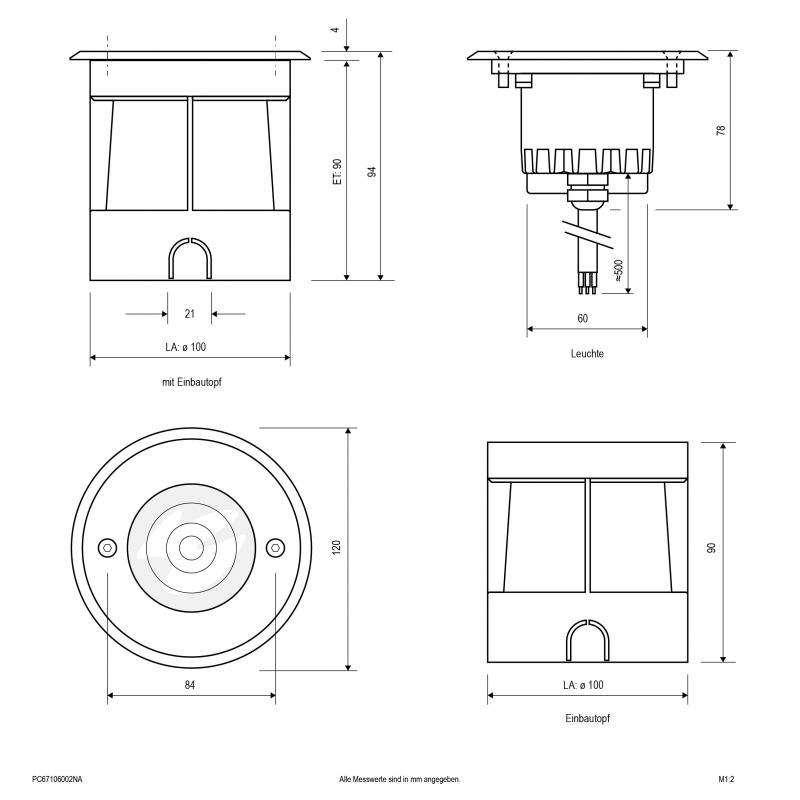 EVN LED Bodeneinbauleuchte, IP67 PC67106002NA