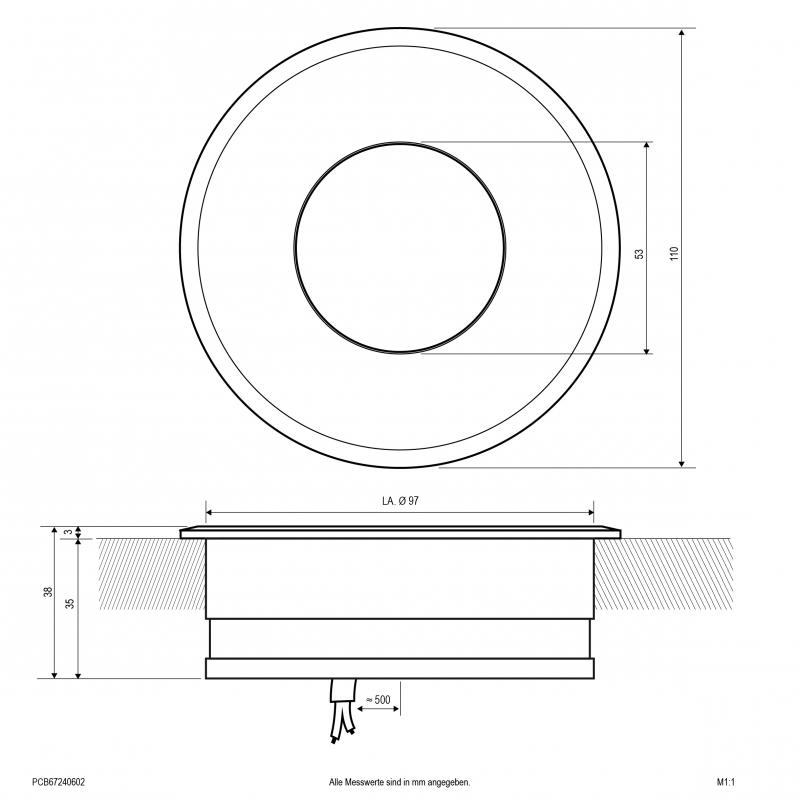 EVN LED Bodeneinbauleuchte, IP67 PCB67240602