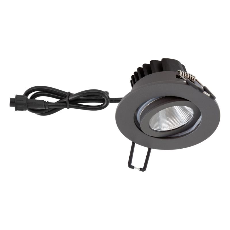 EVN PCE650061602 COB LED Deckeneinbauleuchte 6W 3000K V4A Edelstahl anthrazit schwenkbar IP65 Einbaudurchmesser 68 mm