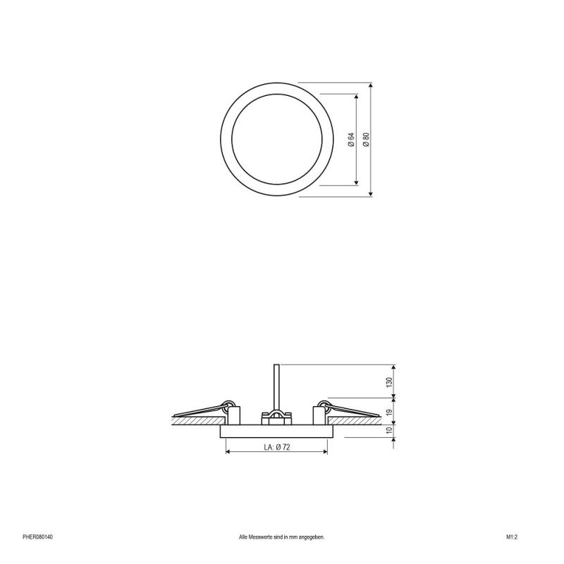 EVN LED Einbaupanel rund weiß IP20 5W 4000K- 325lm EinbauØ70