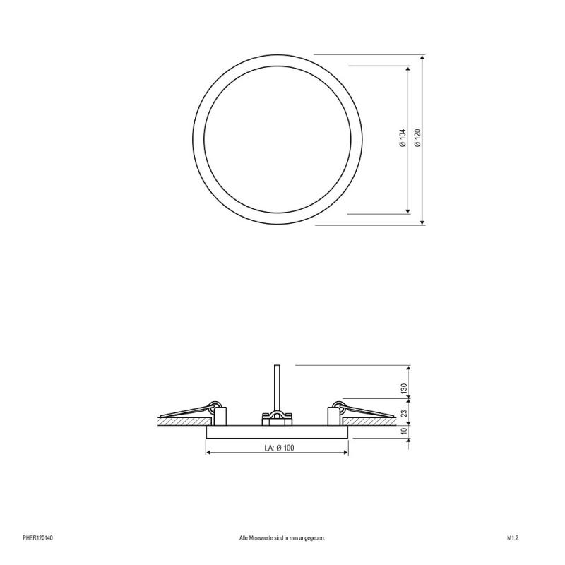 EVN LED Einbaupanel rund weiß IP20 8W 4000K- 630lm EinbauØ100