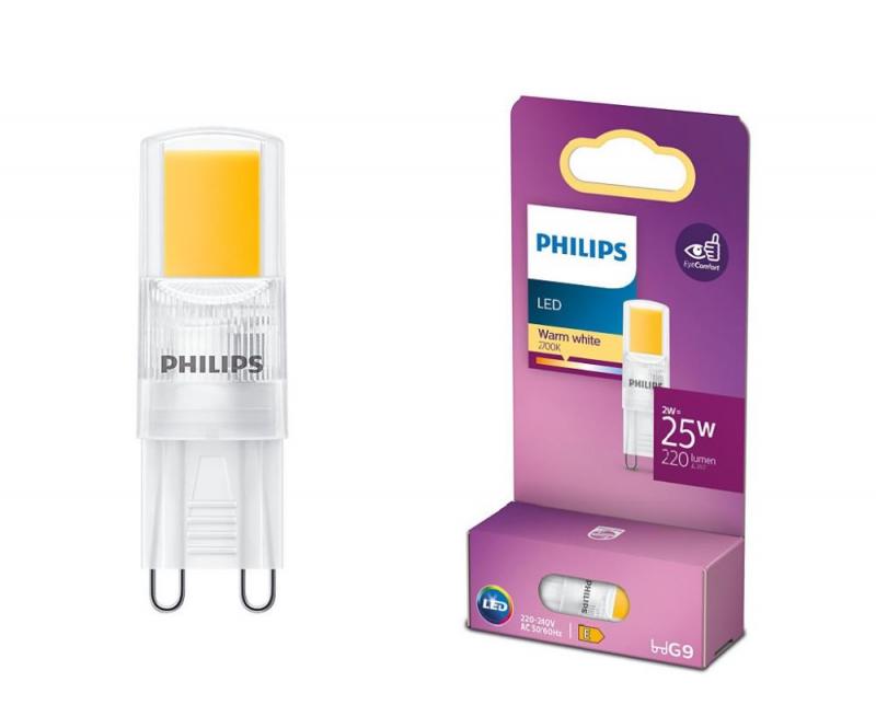 PHILIPS LED Capsule G9 Stiftsockellampe 2 Watt wie 25 Watt warmweißes Licht, EEK: E (Spektrum: A bis G)