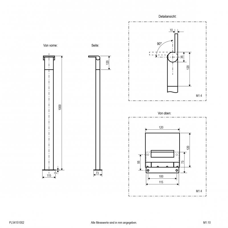 EVN LED Wegeleuchte mit schwenkbarem Kopf, IP54 PL54151002