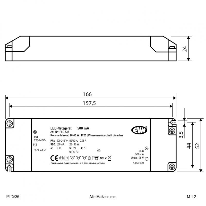 EVN 500mA LED-Netzgerät PLD536