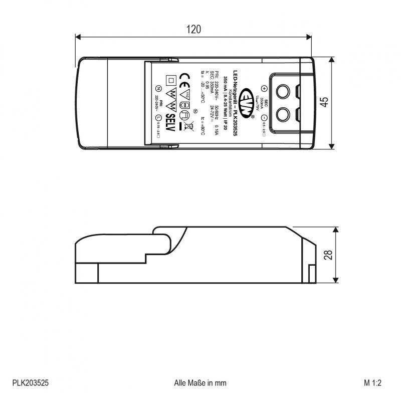 EVN 350mA LED-Netzgerät PLK203525